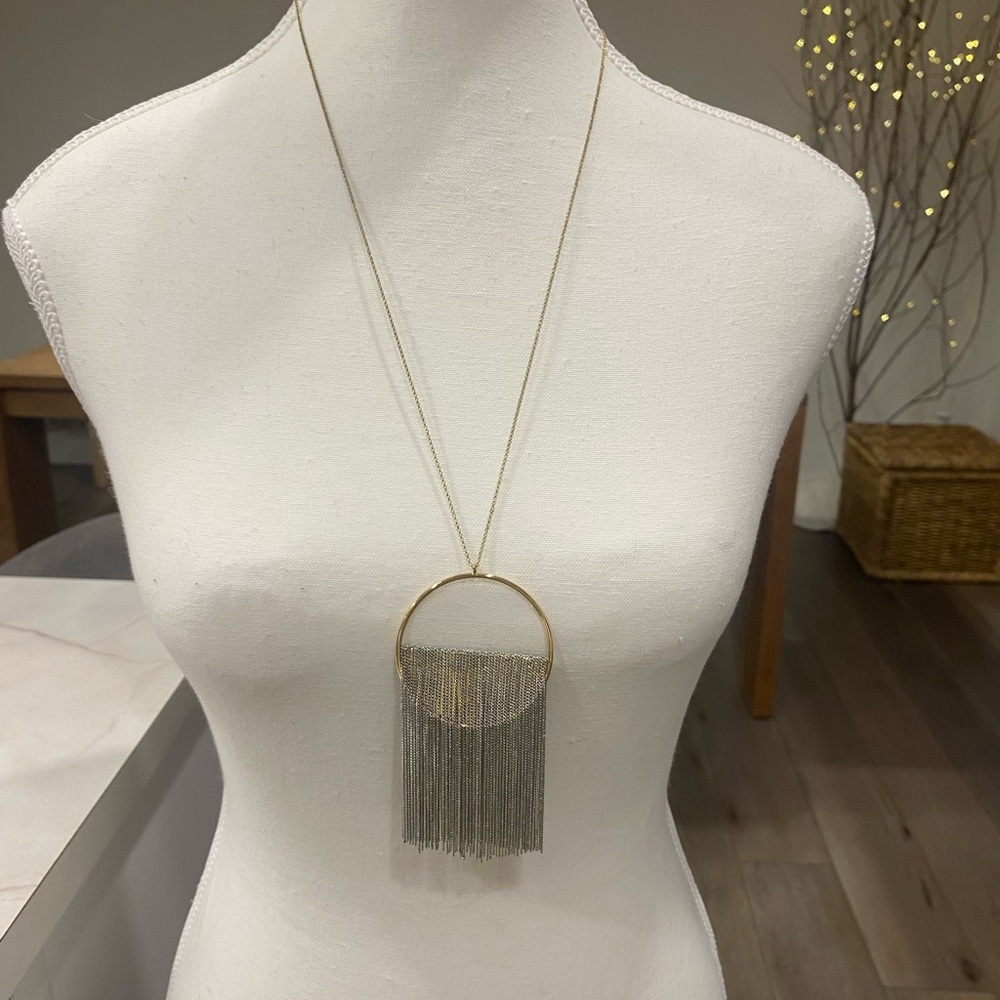 Anthropologie Gold and Silver Hoop Necklace